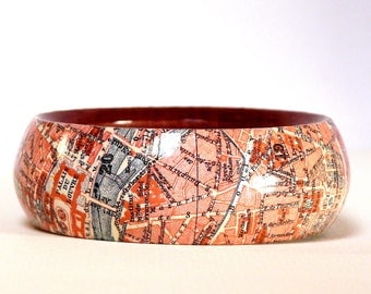 Bangles PARIS 1923 city map travel guide incl. gift box vintage