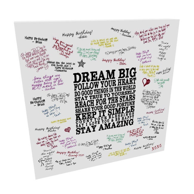 Guest Book Canvas Print Guest Book Alternative Birthday