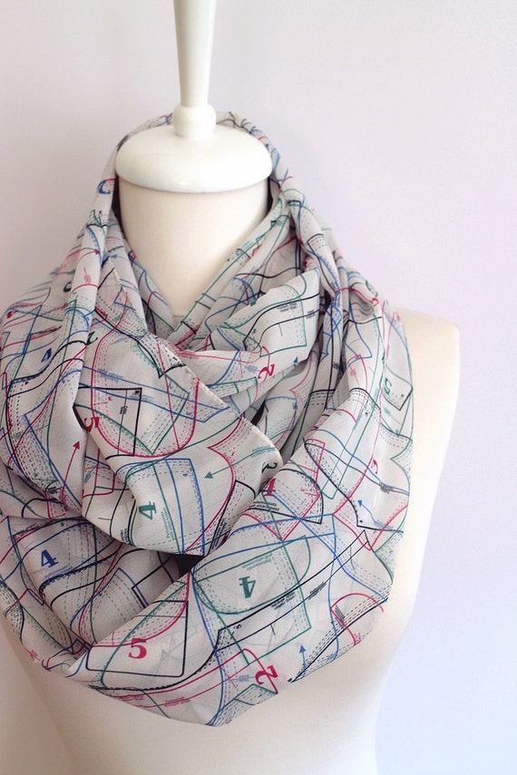 Sewing Pattern Infinity scarf Sewing Template scarf Circle