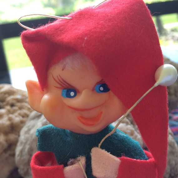Vintage Christmas Elf Ornament from the 1970's Holiday