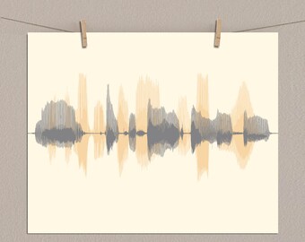 Custom Sound Wave Art - Multiple Sound Wave Print, Voice Wave, Voiceprint, Voice Art - Create Multi Colored Soundwave Gift for Him, for Men