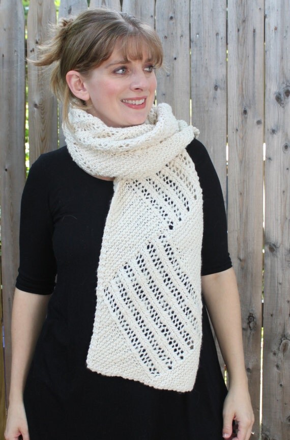 Nontrelac Scarf Pattern - knit scarf with lace detail using worsted ...