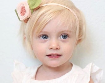 BALLET PINK // single flower headband or alligator clip // felt flower accessories for a whimsical childhood