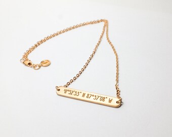 20% OFF Latitude Longitude Necklace / Coordinates Jewelry / Coordinates Gift / Latitude Longitude Jewelry - JN34