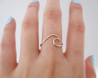 Sterling silver wave ring// silver wave ring, ring wave,Ocean ring, surf ring, beach, adjustable wave ring, graduation gift, sterling silver