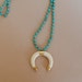 Long jade necklace with white beaded tassel ocean inspired