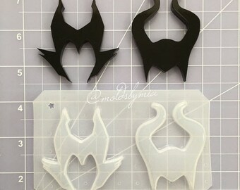 ON SALE Maleficent Horns flexible plastic resin mold set (2 cavity)