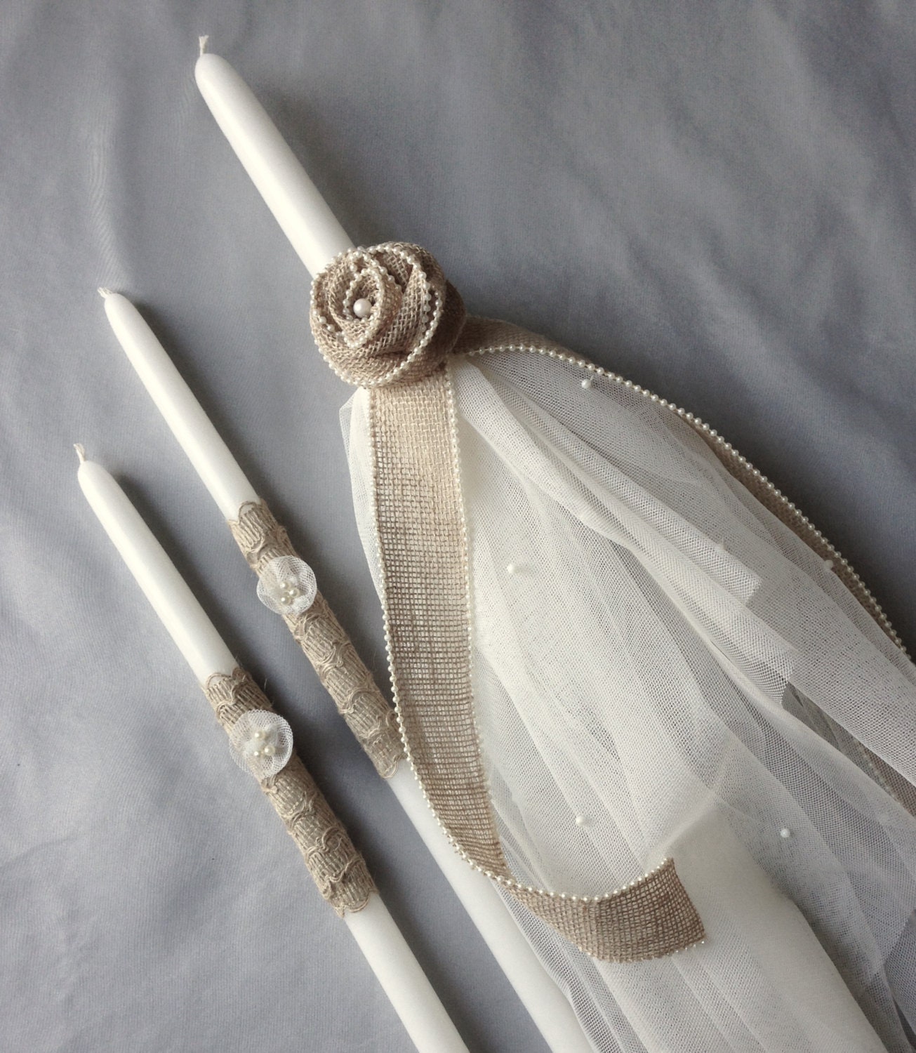 Orthodox Baptismal Candles-Girls Lambathes by dahliaWeddingBaptism