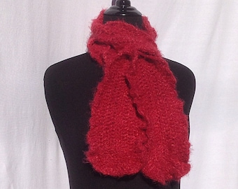 Romantic Ruffles Scarf in Red
