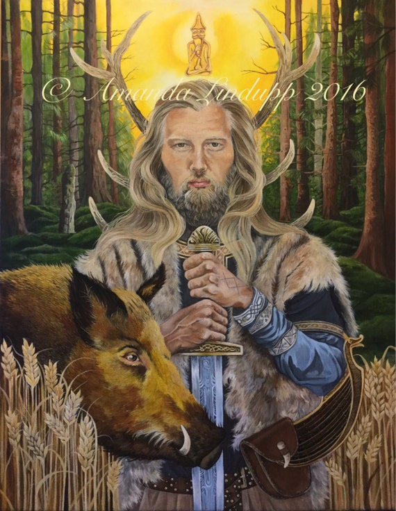 NEW A4 Norse God Freyr Print