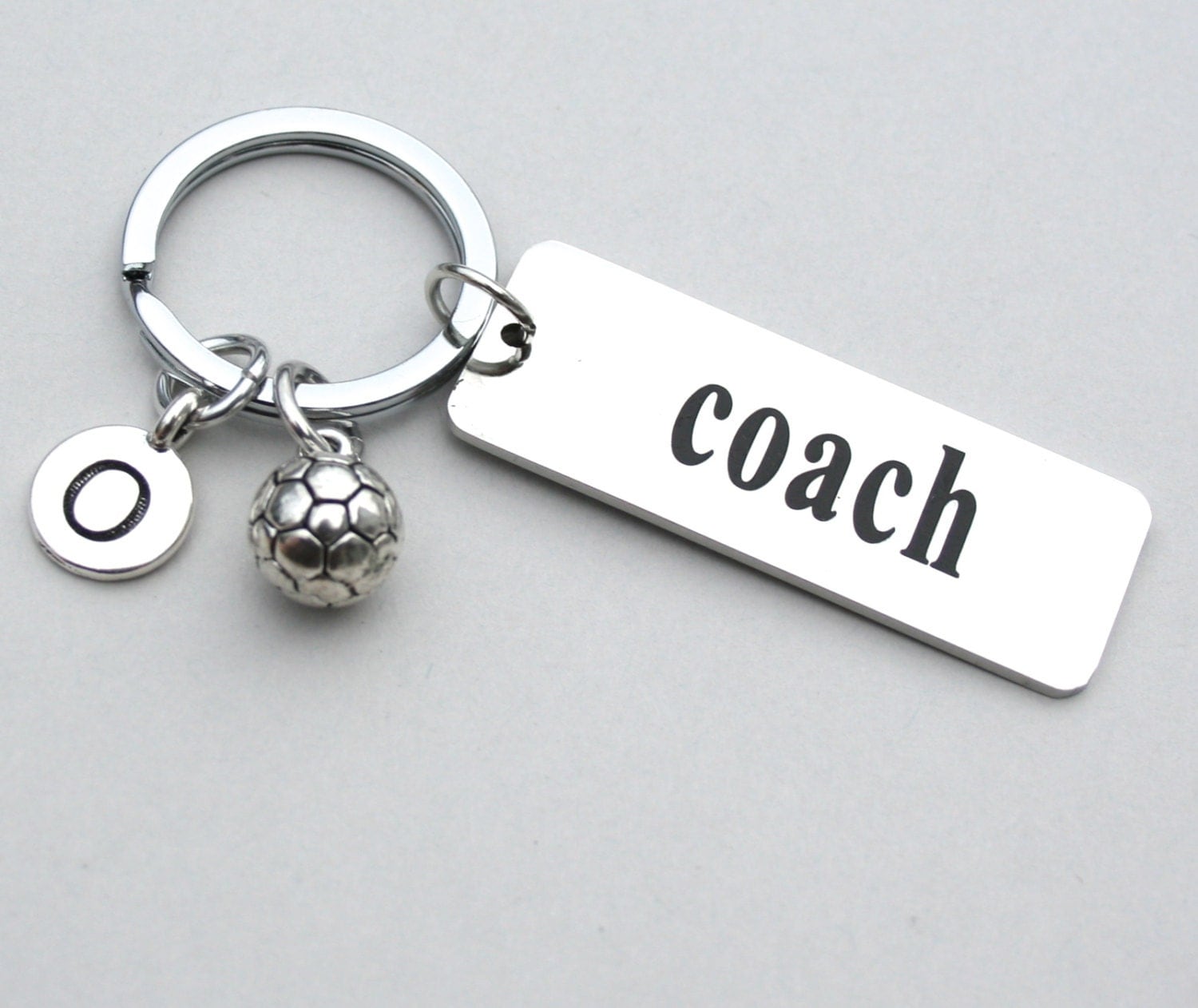 Coach Stainless Steel Keychain Soccer COACH