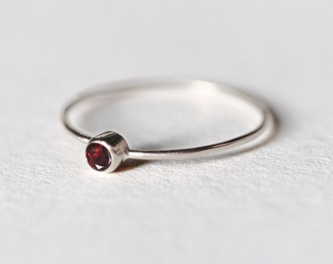 Ruby Gold Ring Natural Stone May Birthstone Simple Wedding Minimalist Dainty Engagement Gemstone Jewelry Stacking Yellow Solid Gold Ring