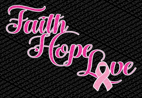 Download Faith Hope Love Ribbon SVG DXF EPS Cut File for Cameo and
