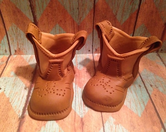 Two Tone Brown Fondant Boots