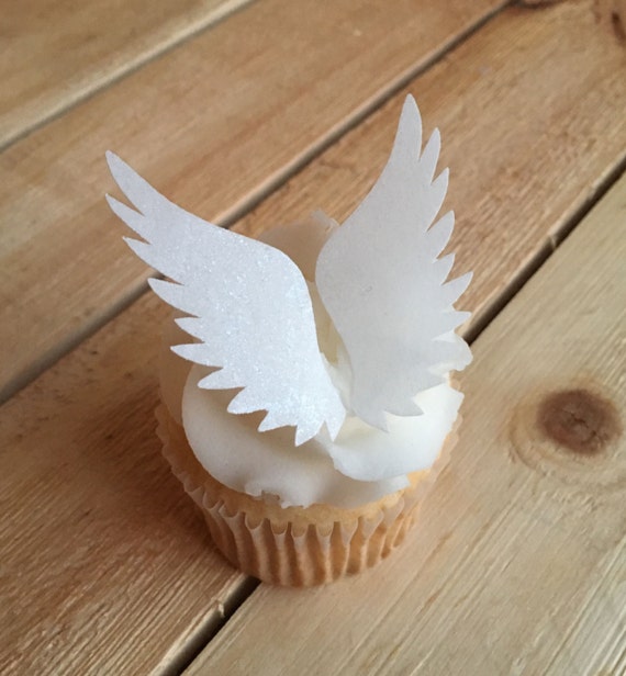 Angel Birthday Party Angel Wings Edible Cupcake Toppers