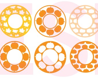 Pumpkin Monogram svg, Monogram svg Set, Fall svg, Autumn svg, SVG, DXF, EPS, cut files for Silhouette Studio and Cricut Design Space.