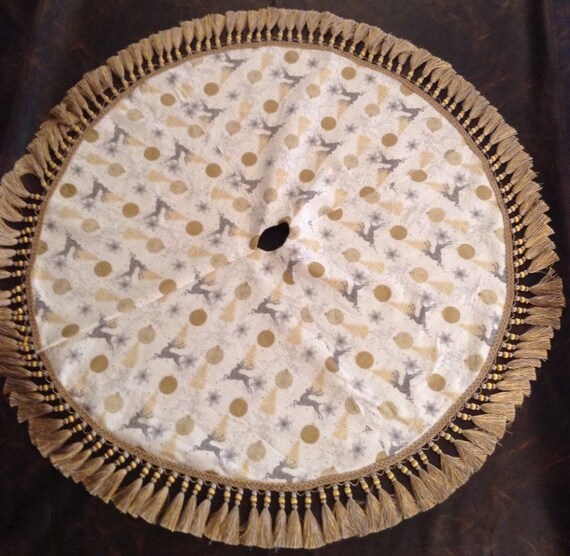 gold and silver tassled tree skirt gold and silver tassled tree skirt