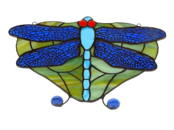 Stained Glass Suncatcher, Stained Glass Dragonfly, Dragonfly Suncatcher, Dragonfly Stained Glass, Window Hangings, Stained Glass Wall Art