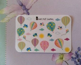 Cute Small Hot Air Balloon Stickers - one size fits all planners!