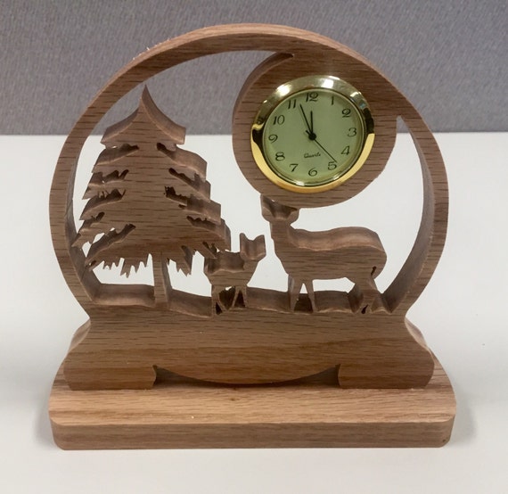 Handcrafted Deer Clock