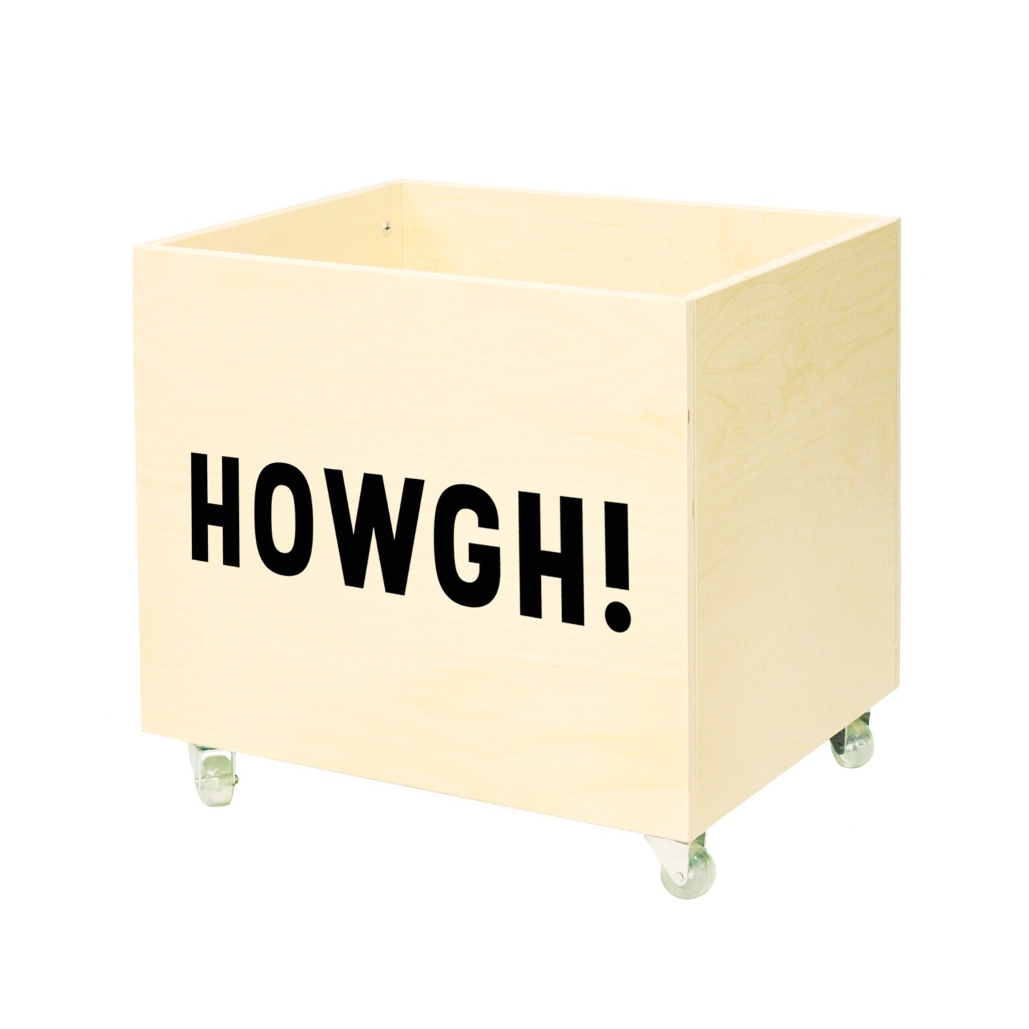 Big wooden toybox on casters. Toy bin toy storage on by NOBOBOBO