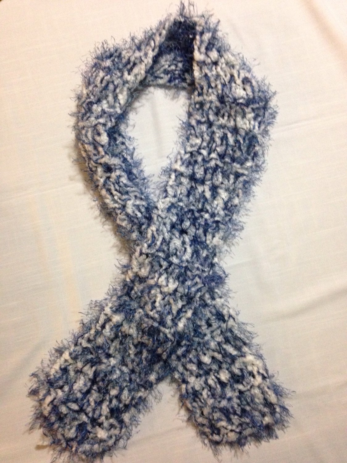 Blue on White Scarf