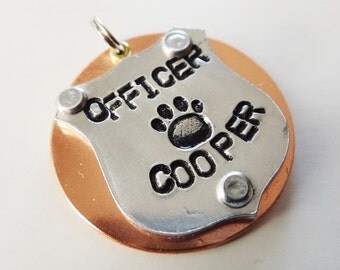 Dog Tag - Cat Tag - Police Dog Tag - Deputy Dog Tag - Custom Pet ID Tag - Cat Tag with a Police Badge - Horse Bridle Tag