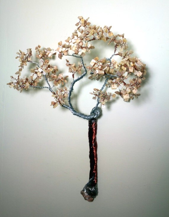 Wall decor / wire tree on the wall / copper wire art / wall