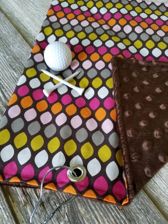 Golf Towel Ladies Golf Towel Brown Golf by PiecesOfMyHeart2015