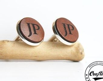 Leather Anniversary for Him, Leather Anniversary Gift for Him, Leather Anniversary Gift for Man 9th Anniversary, Cuff Links, Mens Gift
