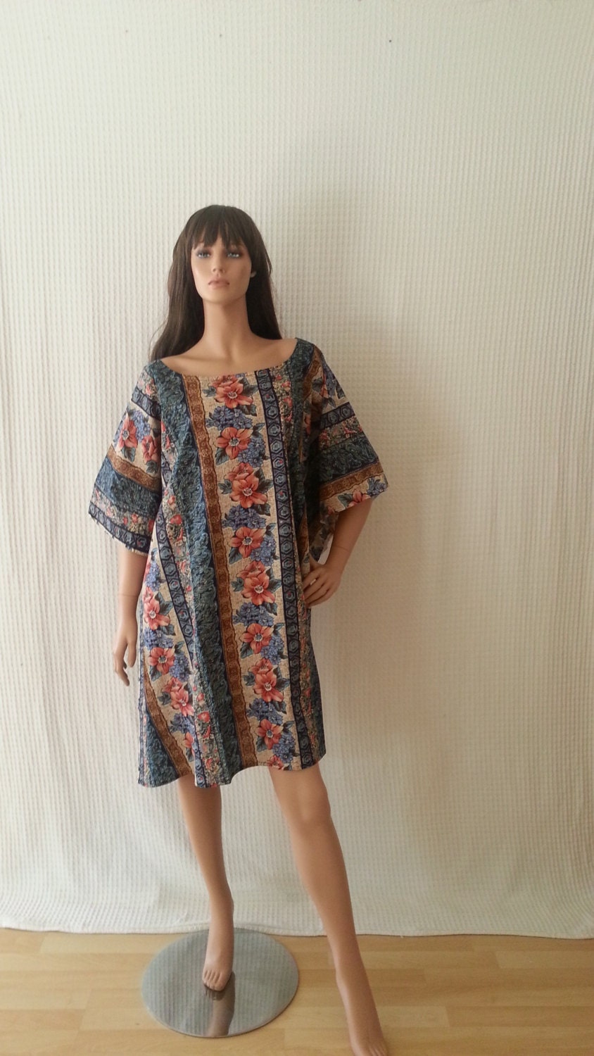 Plus size Indian Printed Cotton Kaftan Caftan dress by 