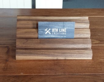 Business Card Holder,Multiple Business Card Display, Gift Card Holder, Walnut, Office Decor, Gift Card Display, Business Card Stand