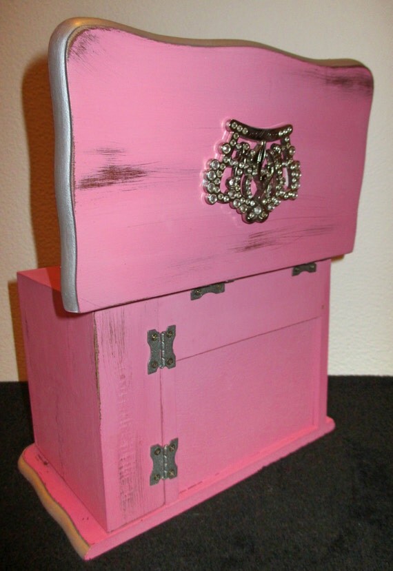 Pink Jewelry Box Funky Chic Decorated by ShabNChicAshleaDLora