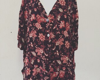 Vintage 1990's KATHIE LEE COLLECTION paisley floral button down