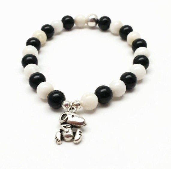 Snoopy Charm Bracelet Snoopy Pendant Snoopy Bracelet Black