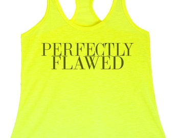Women's PLUS Perfectly Flawed Graphic Print Polyester Tank Tops -1XL-3XL (pl-086-tp)