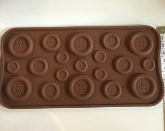 Button silicone mould (mold), sugarpaste, chocolate, fondant, cakes, cupcakes, fimo