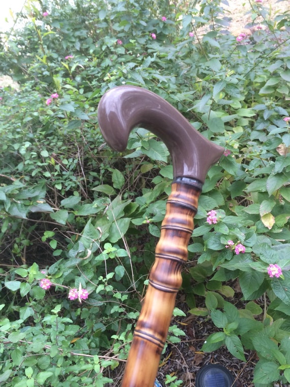 Walking Cane Walking stick Hand Carved Fire by BambooBoStaffs