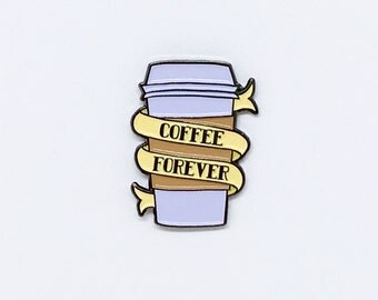 Coffee enamel pin // coffee cup pin, morning joe, coffee pin, coffee lover gift, pingame, pingamestrong, coffee cup, caffeine addict