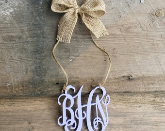Rear View Mirror Monogram - Car Charm - Painted Mini Monogram