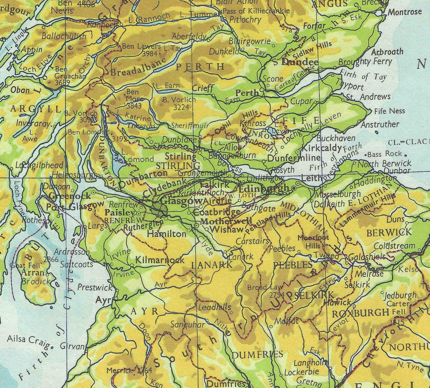 Physical Map Of Scotland Travel Adventure Maps For Home Decor   Il Fullxfull.1002685031 C18v 