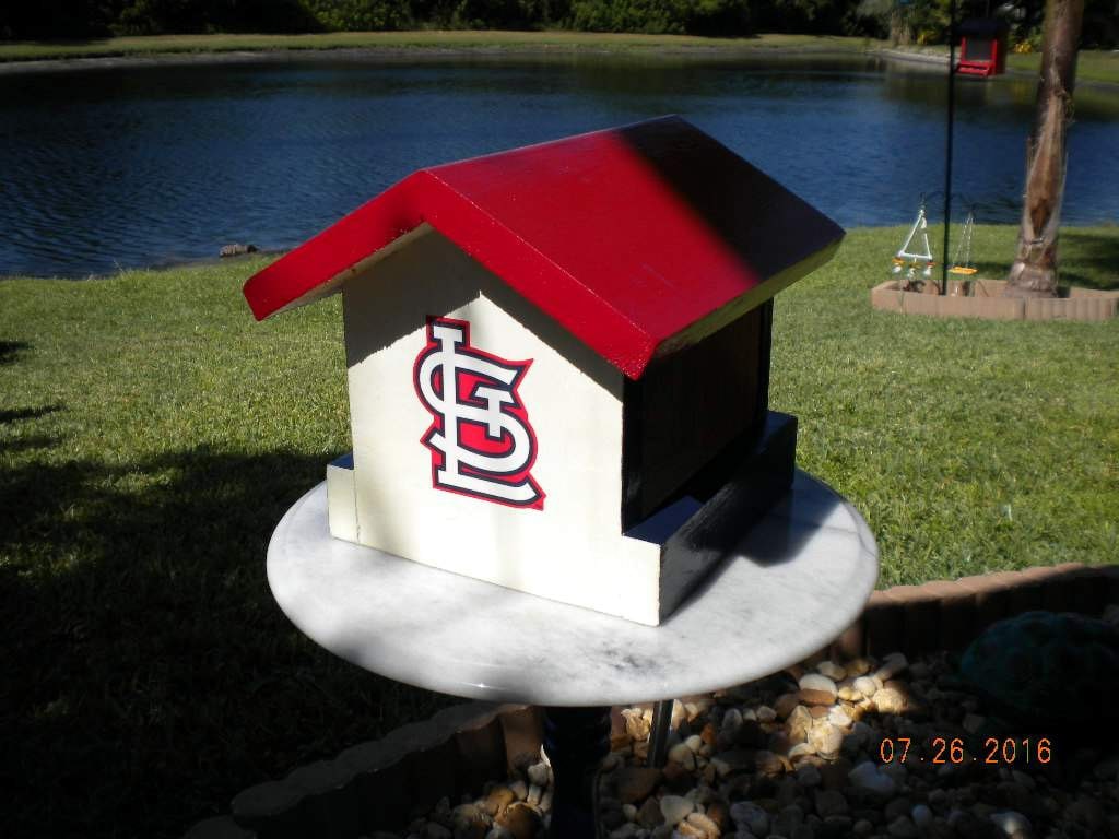 st louis cardinals wood bird feeder mlb by st louis cardinals wood bird feeder mlb by
