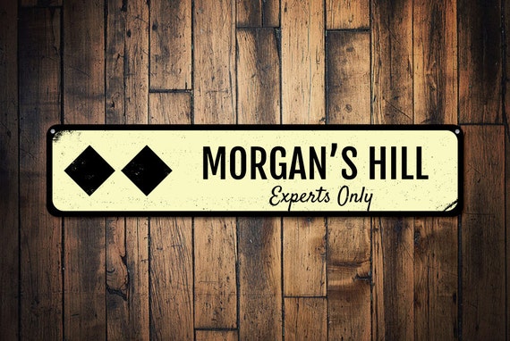 Double Black Diamond Experts Only Ski Sign Personalized