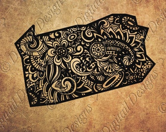 Pennsylvania State SVG Doodle Art Decal Zentangle Png, Dxf, Eps Cut File for Silhouette Cricut SCAL
