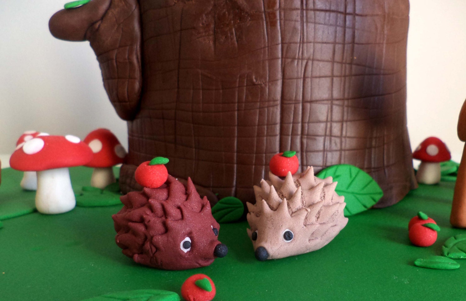 Fondant Hedgehogs Cake Cupcake Toppers - Woodland Forest Theme birthday ...