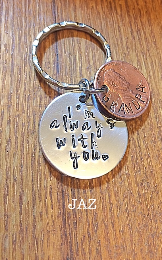 I'm Always With You Penny Keyring Hand Stamped Penny