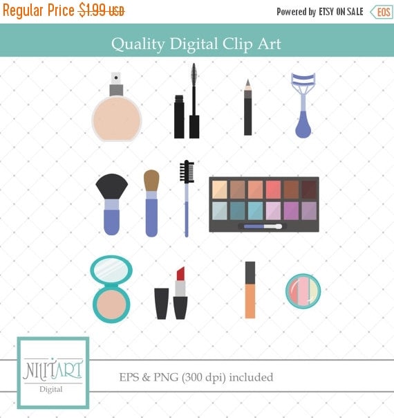 50% OFF SALE Make Up Clipart, Make Up Tools, PNG Clipart, Scrapbook Clipart Cl 009