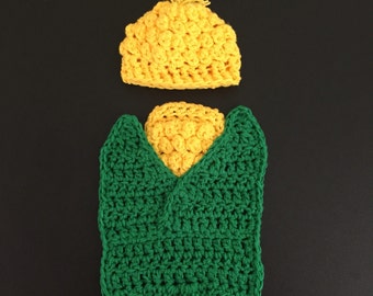 Newborn Corn Photo Prop, Newborn Halloween Costume, corn hat, Corn Costume, Farmer Baby, Newborn Cape Set, Newborn photo prop