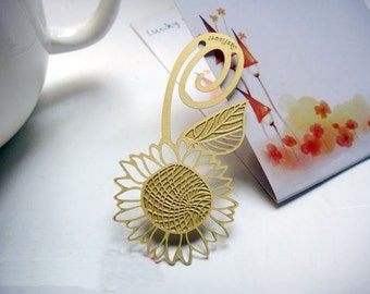 Metal Bookmark Flat/ Korea Stationery Book Bookmarks/ Book Markers Art Gold Flower b06