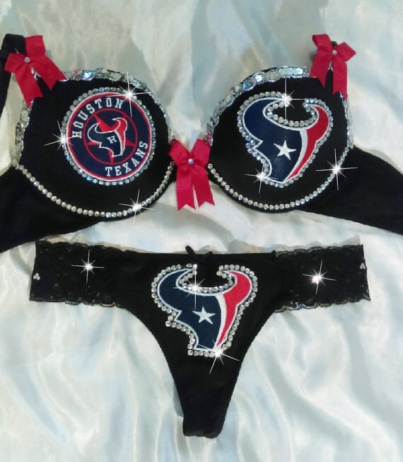 NFL bra setHouston Texans lingerieTexans by sparklebraz on Etsy